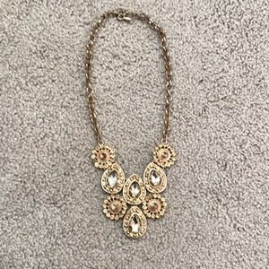 Gold large stone necklace